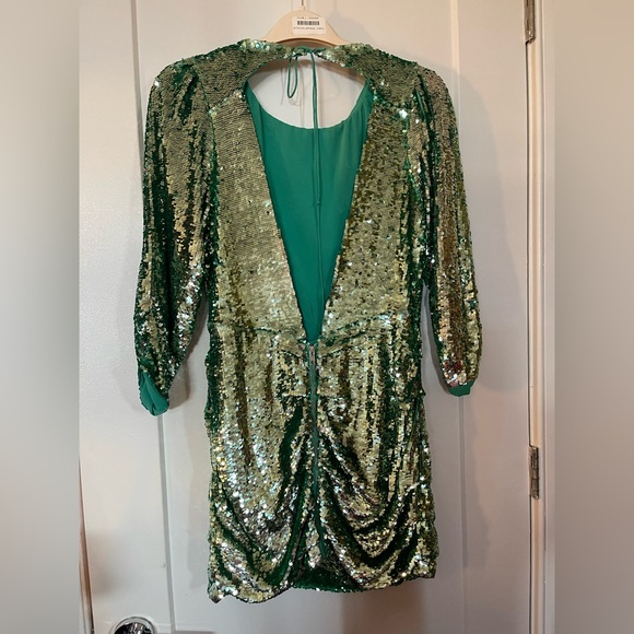 For Love & Lemons Green Sequin Mini Dress - Picture 9 of 12